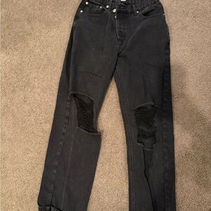 Princess Polly Black Denim Pants